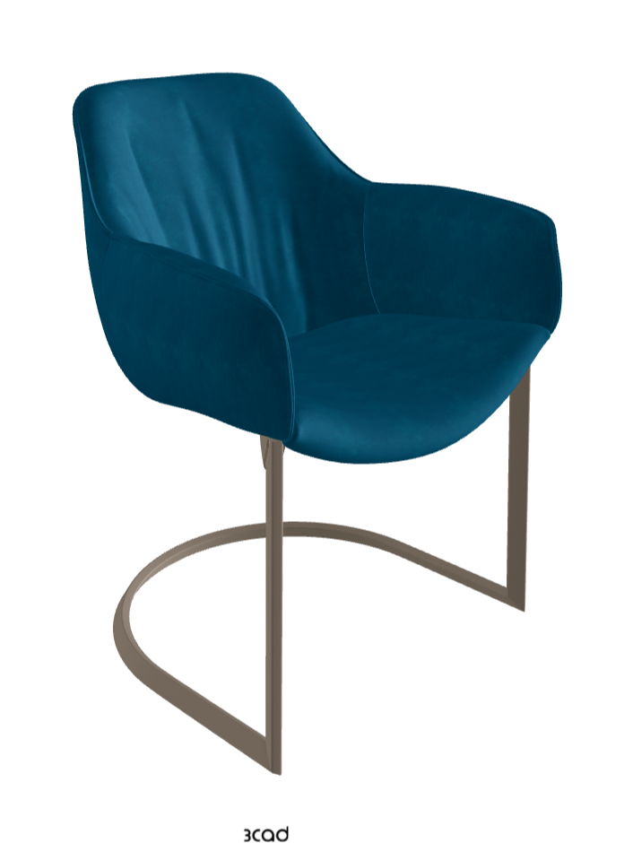 Scarlett Cantilever Dining Armchair_Titanium Embossed_Fabric_B928