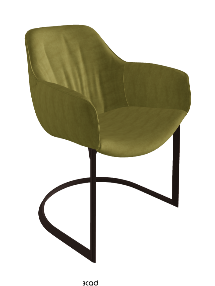 Scarlett Cantilever Dining Armchair_Bronze Embossed_Fabric_B931