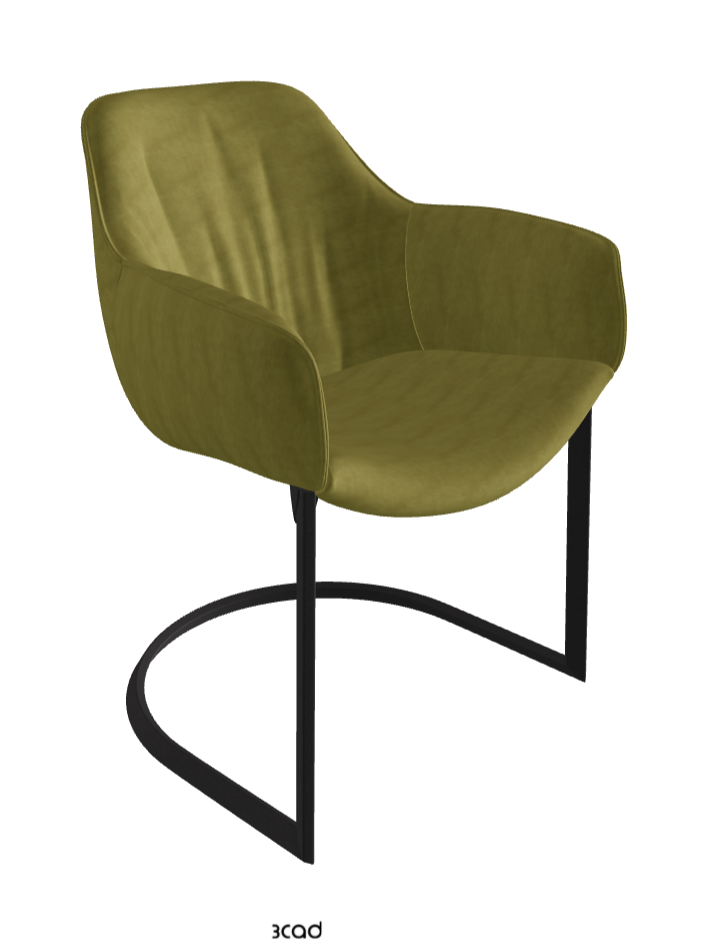 Scarlett Cantilever Dining Armchair_Black Embossed_Fabric_B931