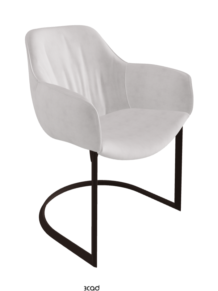Scarlett Cantilever Dining Armchair_Bronze Embossed_Micro Nubuk_White