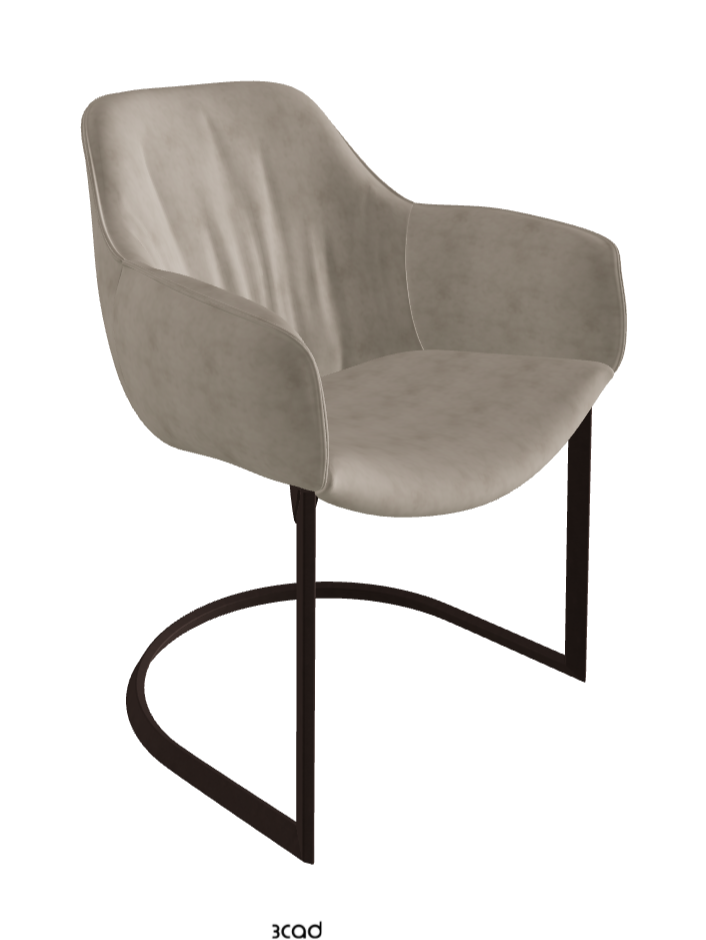 Scarlett Cantilever Dining Armchair_Bronze Embossed_Micro Nubuk_Shadow