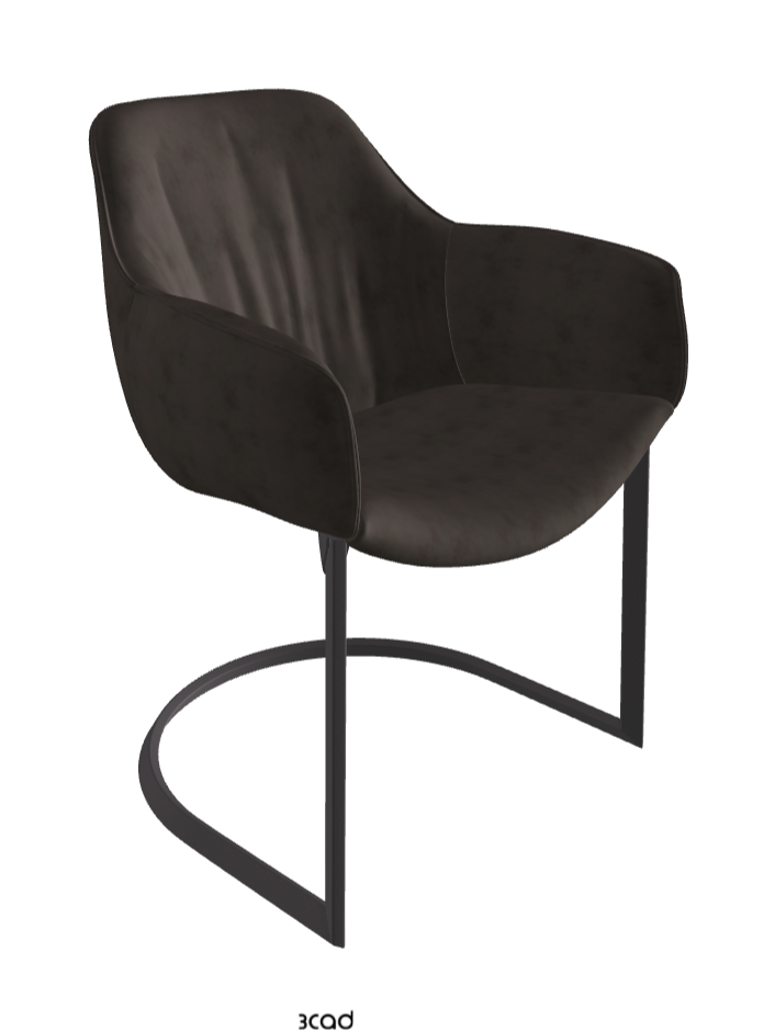 Scarlett Cantilever Dining Armchair_Graphite Embossed_Micro Nubuk_Lead