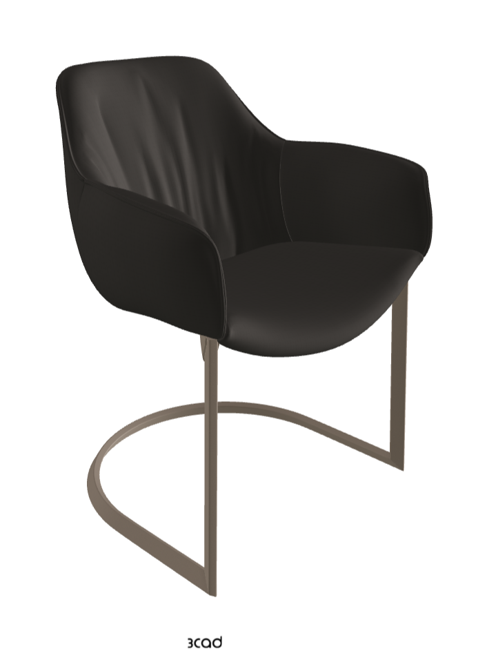 Scarlett Cantilever Dining Armchair_Titanium Embossed_Glove Soft Leather_Carbon