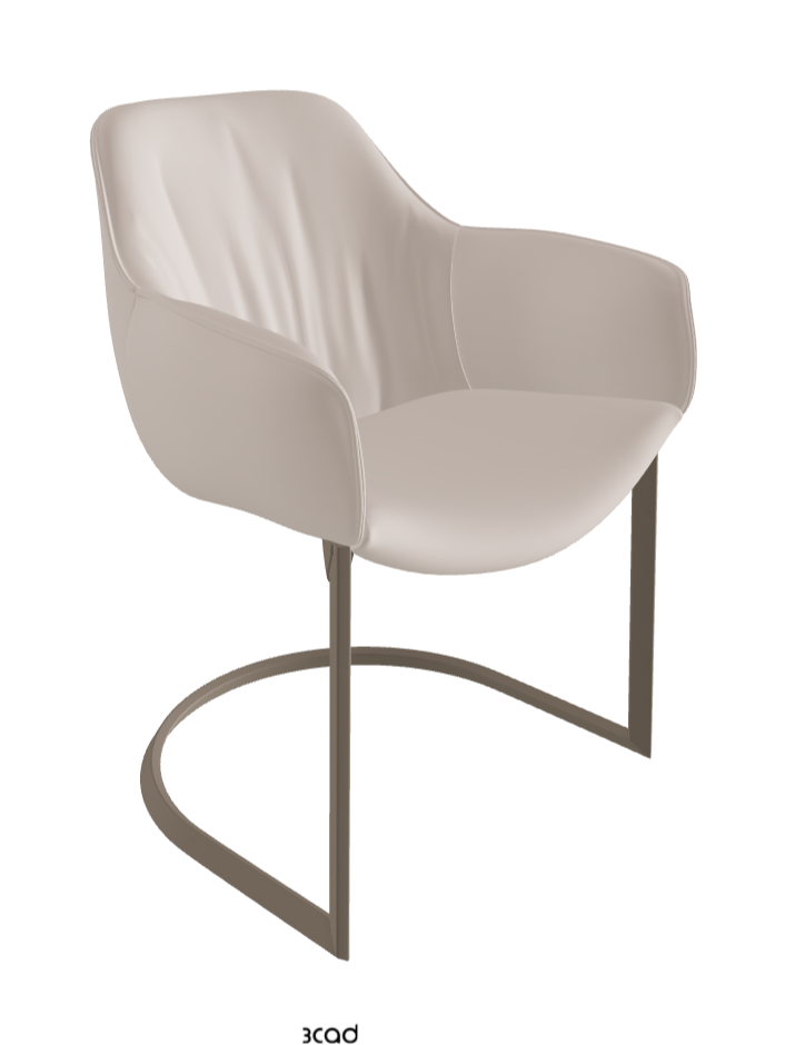 Scarlett Cantilever Dining Armchair_Titanium Embossed_Soft Leather_Nymph