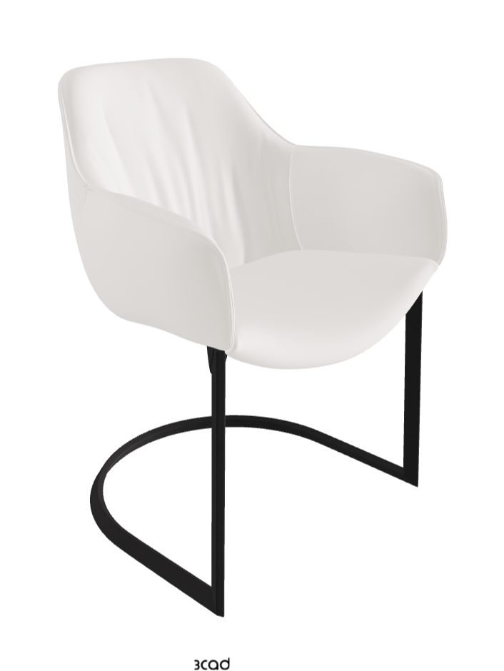 Scarlett Cantilever Dining Armchair_Black Embossed_Soft Leather_Oyster
