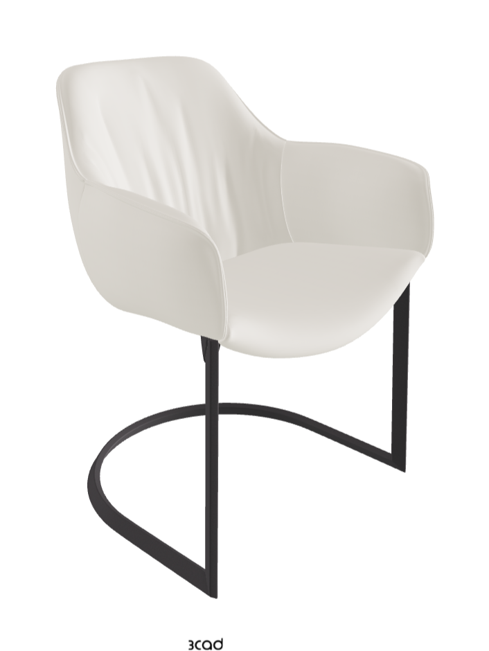 Scarlett Cantilever Dining Armchair_Graphite Embossed_Soft Leather_Lino