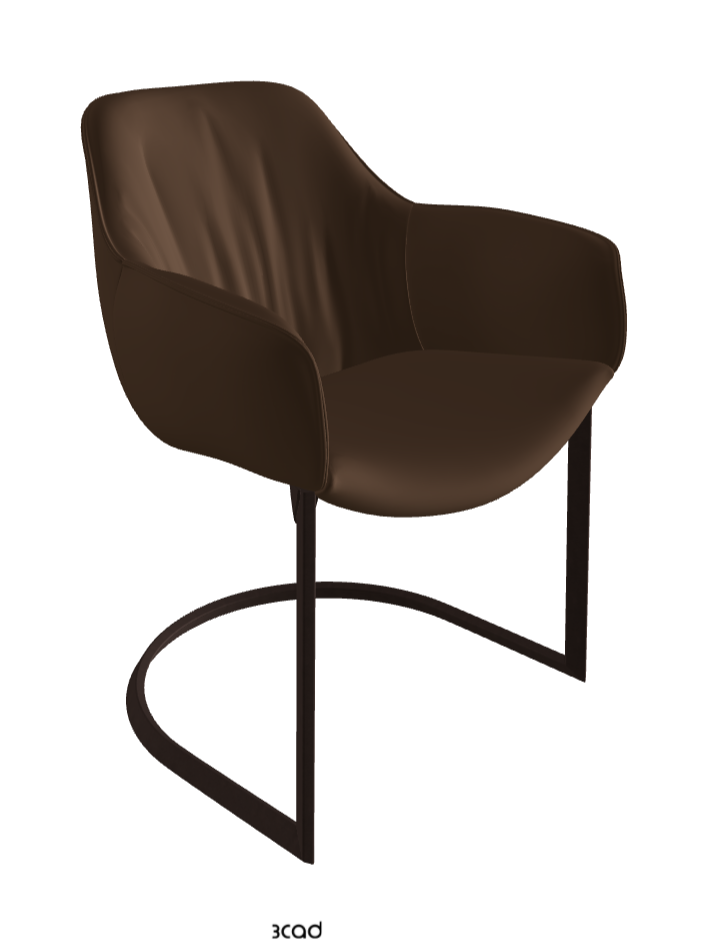 Scarlett Cantilever Dining Armchair_Bronze Embossed_Soft Leather_Biscotto