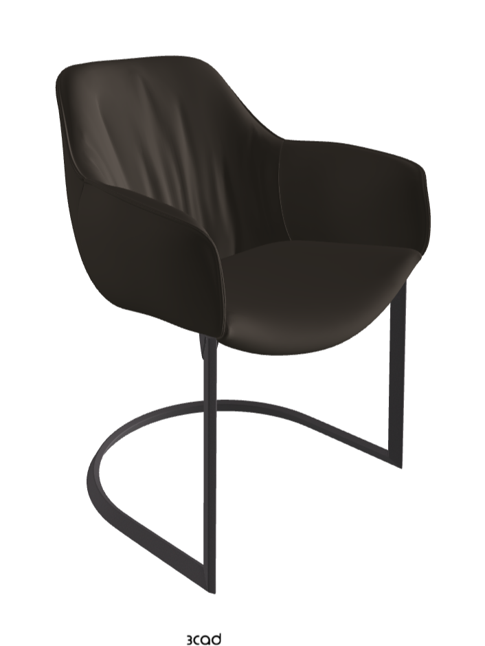 Scarlett Cantilever Dining Armchair_Graphite Embossed_Synthetic Leather_Fossil