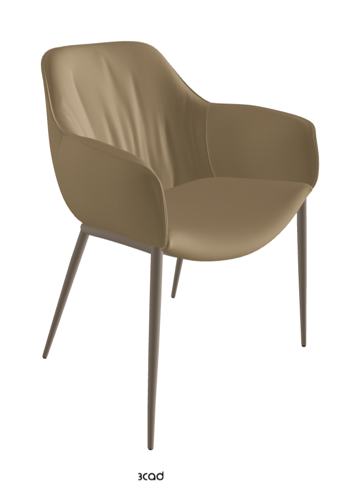 Scarlett ML Dining Armchair_Titanium Embossed_Soft Leather_Safari