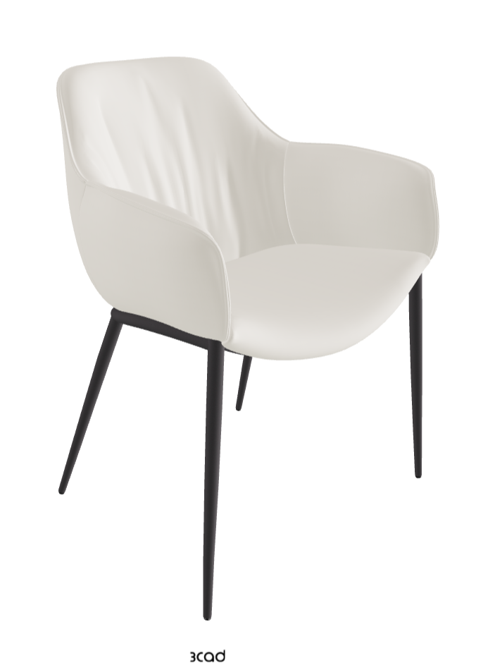 Scarlett ML Dining Armchair_Graphite Embossed_Soft Leather_Lino