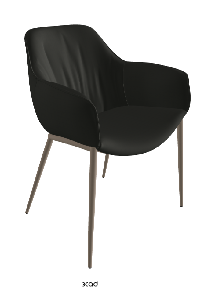 Scarlett ML Dining Armchair_Titanium Embossed_Soft Leather_Smoke