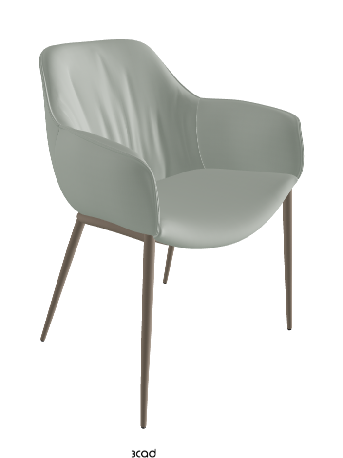 Scarlett ML Dining Armchair_Titanium Embossed_Soft Leather_Ice