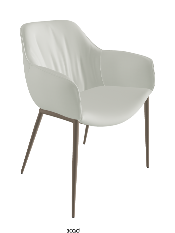 Scarlett ML Dining Armchair_Titanium Embossed_Soft Leather_Artico