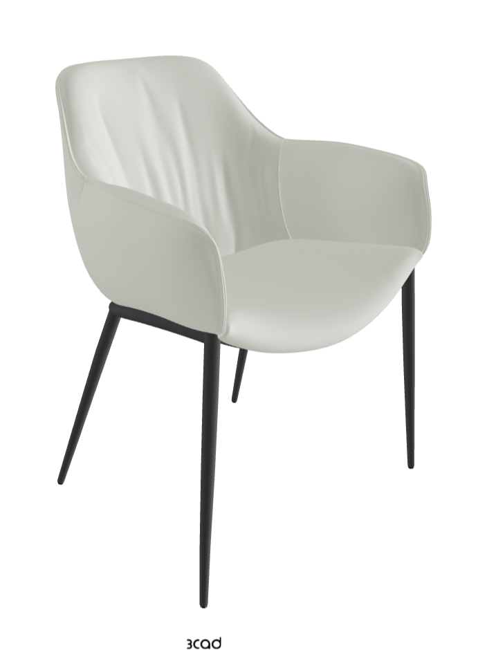 Scarlett ML Dining Armchair_Graphite Embossed_Soft Leather_Artico