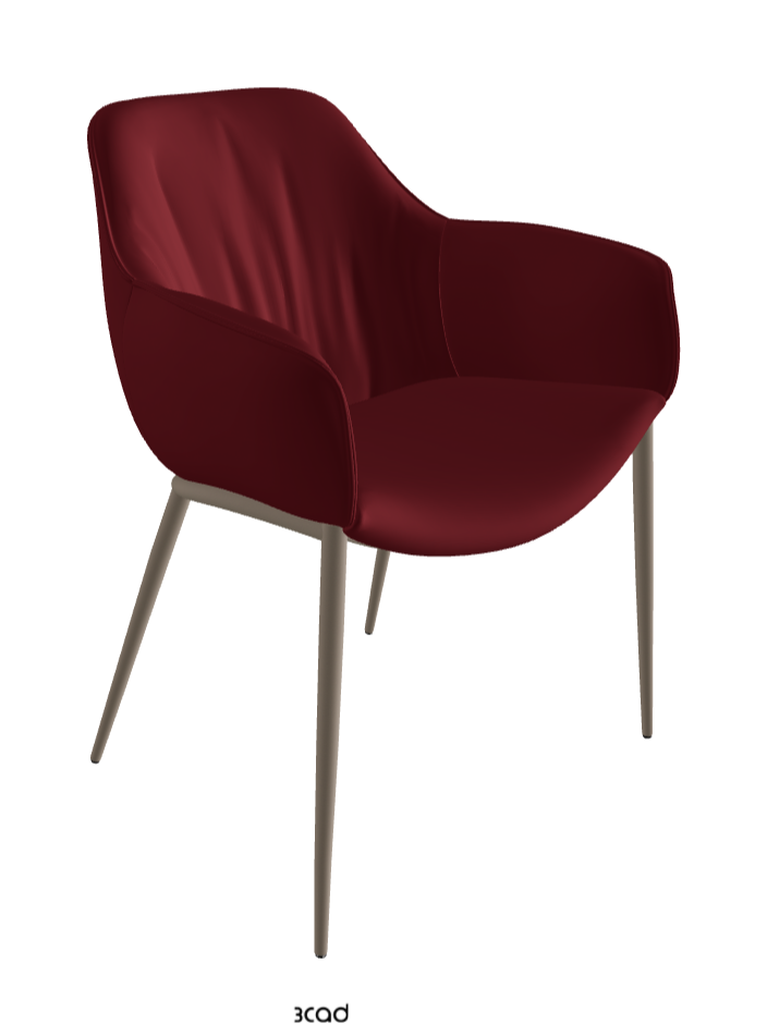 Scarlett ML Dining Armchair_Titanium Embossed_Synthetic Leather_Rosso Corsa