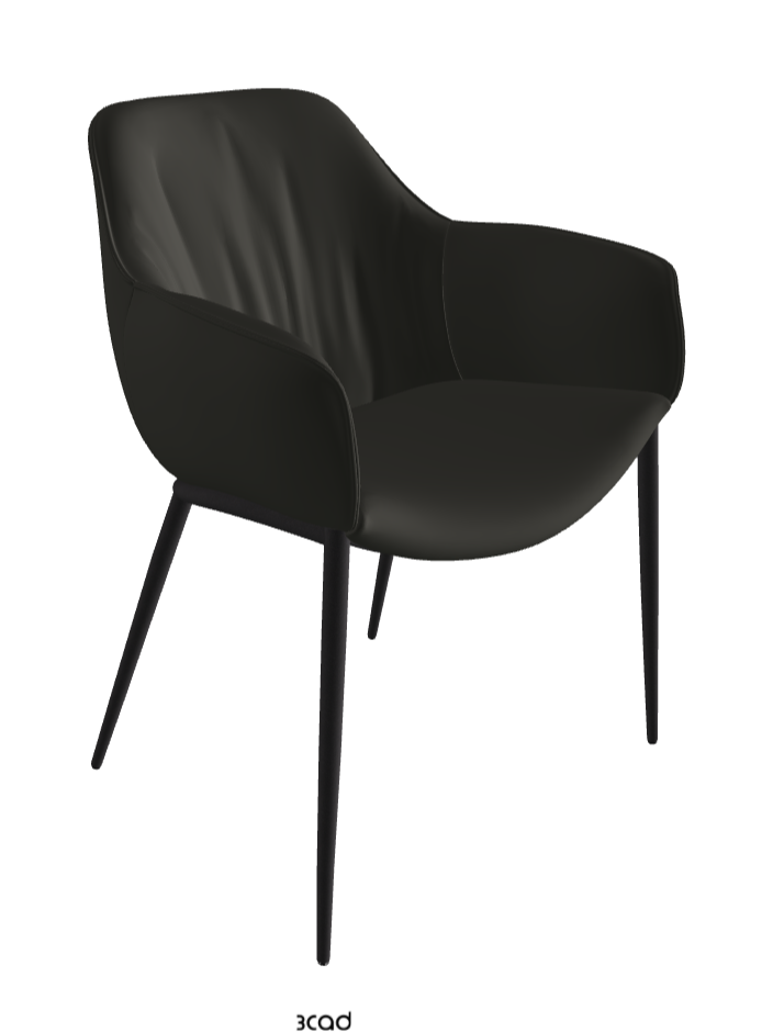 Scarlett ML Dining Armchair_Black Embossed_Synthetic Leather_London