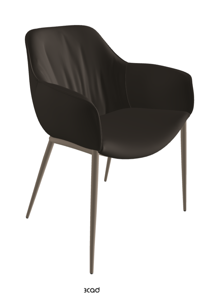 Scarlett ML Dining Armchair_Titanium Embossed_Synthetic Leather_Fossil
