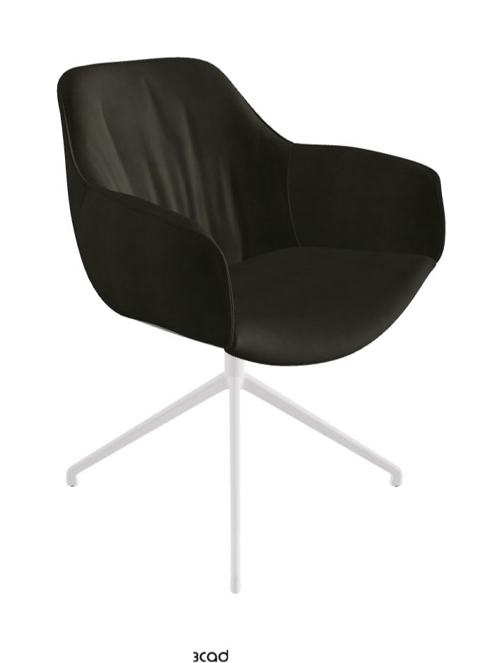 Scarlett Turn Swivel Dining Armchair_Pearl Embossed_Micro Nubuk_Musk