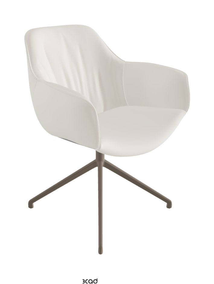 Scarlett Turn Swivel Dining Armchair_Titanium Embossed_Glove Soft Leather_Dover