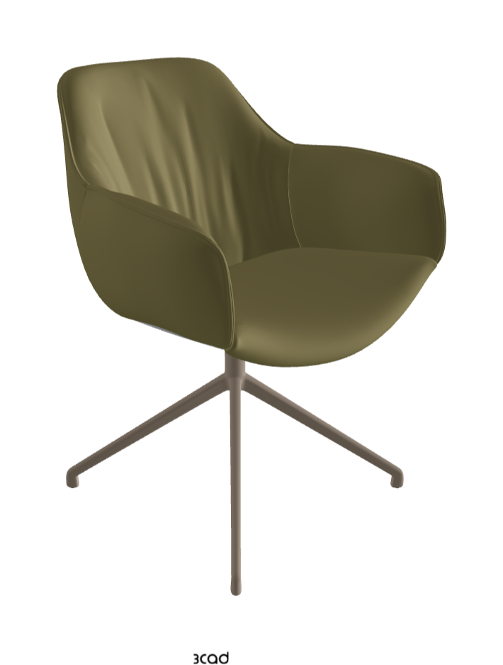 Scarlett Turn Swivel Dining Armchair_Titanium Embossed_Glove Soft Leather_Oliva