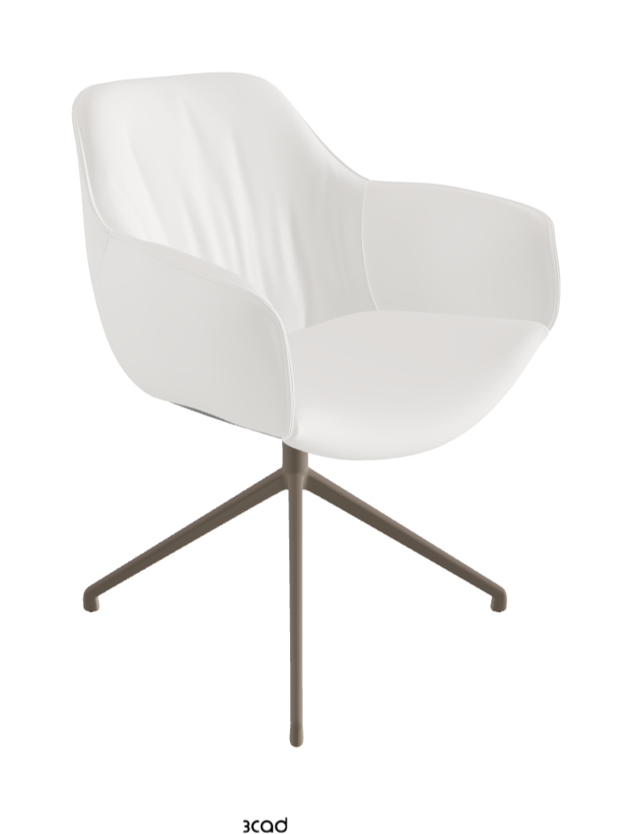 Scarlett Turn Swivel Dining Armchair_Titanium Embossed_Soft Leather_Palladio