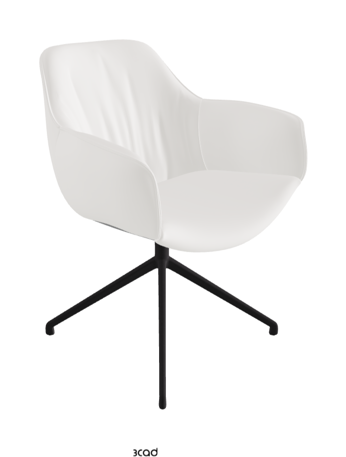 Scarlett Turn Swivel Dining Armchair_Black Embossed_Soft Leather_Palladio