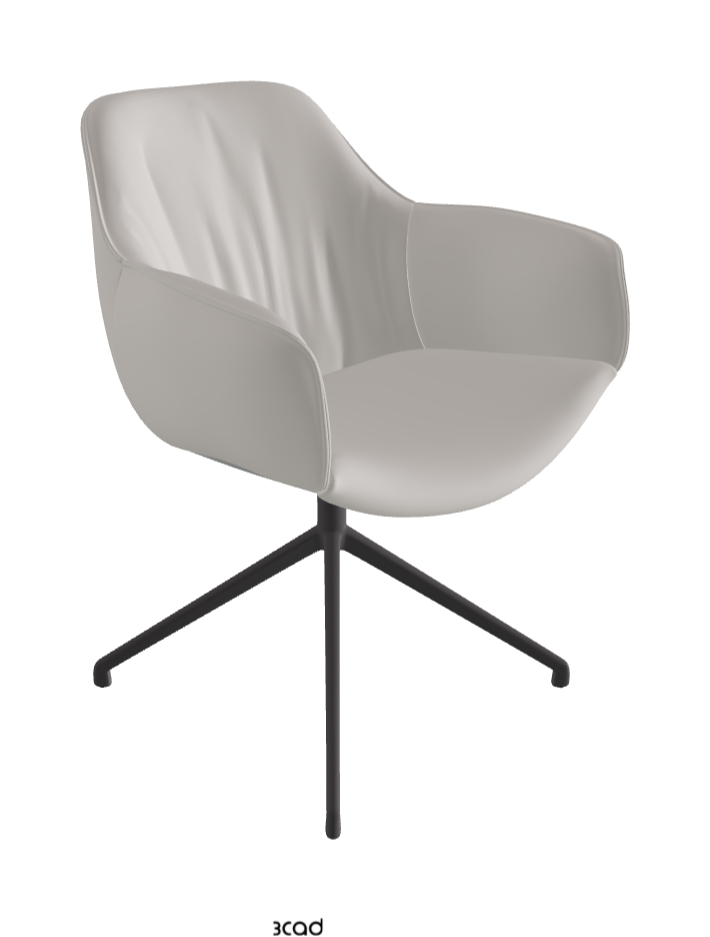 Scarlett Turn Swivel Dining Armchair_Graphite Embossed_Soft Leather_Dakota