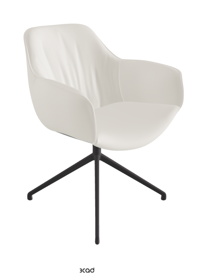Scarlett Turn Swivel Dining Armchair_Graphite Embossed_Soft Leather_Lino