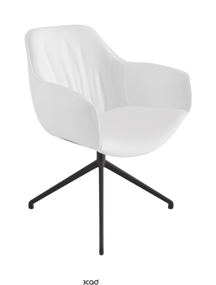 Scarlett Turn Swivel Dining Armchair_Graphite Embossed_Soft Leather_Bianco