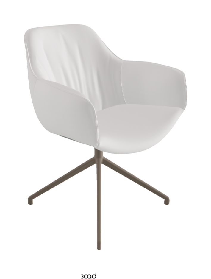Scarlett Turn Swivel Dining Armchair_Titanium Embossed_Soft Leather_Canova
