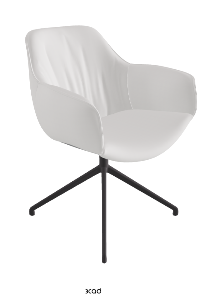 Scarlett Turn Swivel Dining Armchair_Graphite Embossed_Soft Leather_Canova