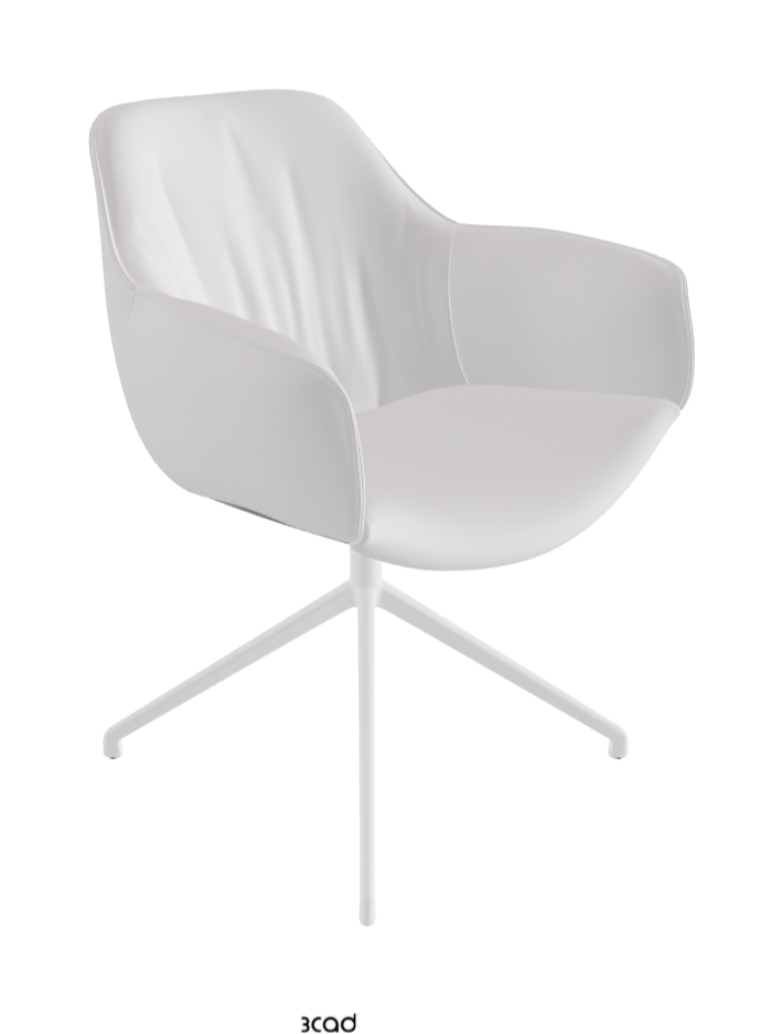 Scarlett Turn Swivel Dining Armchair_Pearl Embossed_Soft Leather_Canova