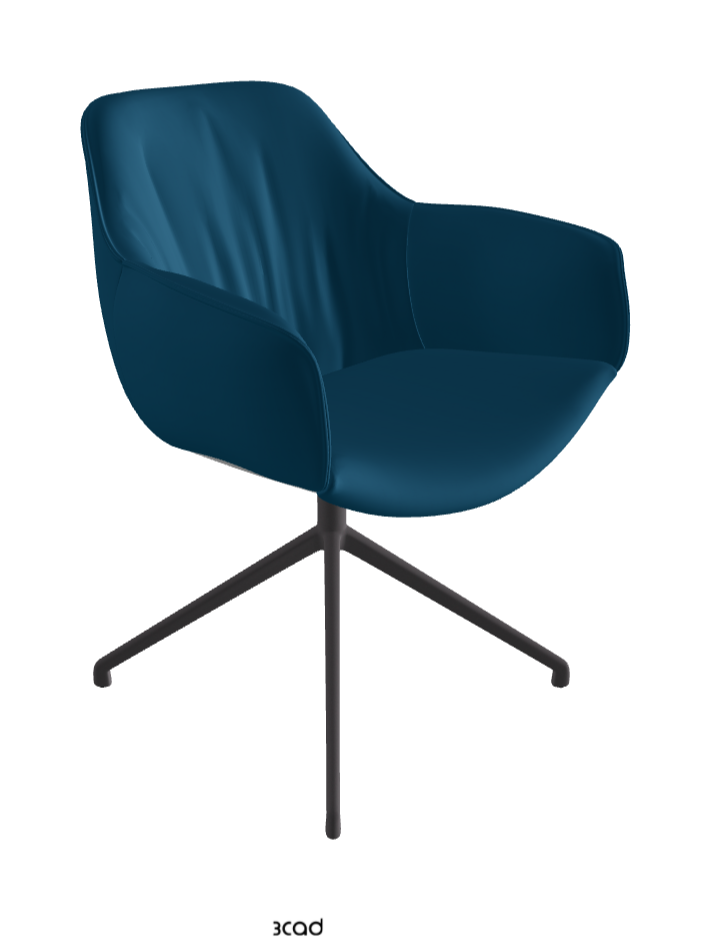 Scarlett Turn Swivel Dining Armchair_Graphite Embossed_Soft Leather_Capri