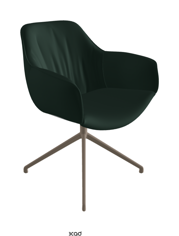 Scarlett Turn Swivel Dining Armchair_Titanium Embossed_Soft Leather_Sherwood