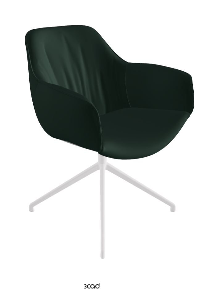 Scarlett Turn Swivel Dining Armchair_Pearl Embossed_Soft Leather_Sherwood