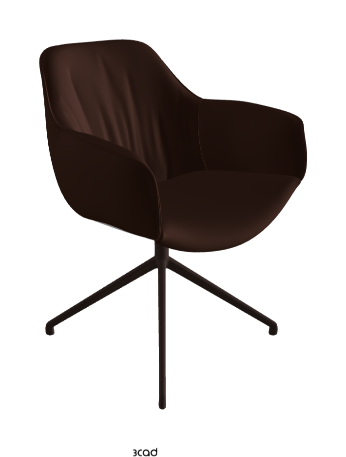 Scarlett Turn Swivel Dining Armchair_Bronze Embossed_Soft Leather_Tabacco