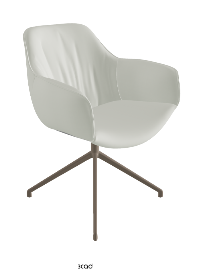Scarlett Turn Swivel Dining Armchair_Titanium Embossed_Soft Leather_Artico