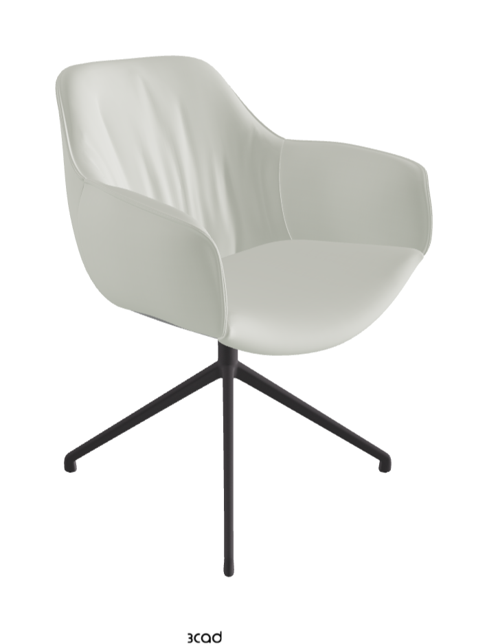 Scarlett Turn Swivel Dining Armchair_Graphite Embossed_Soft Leather_Artico