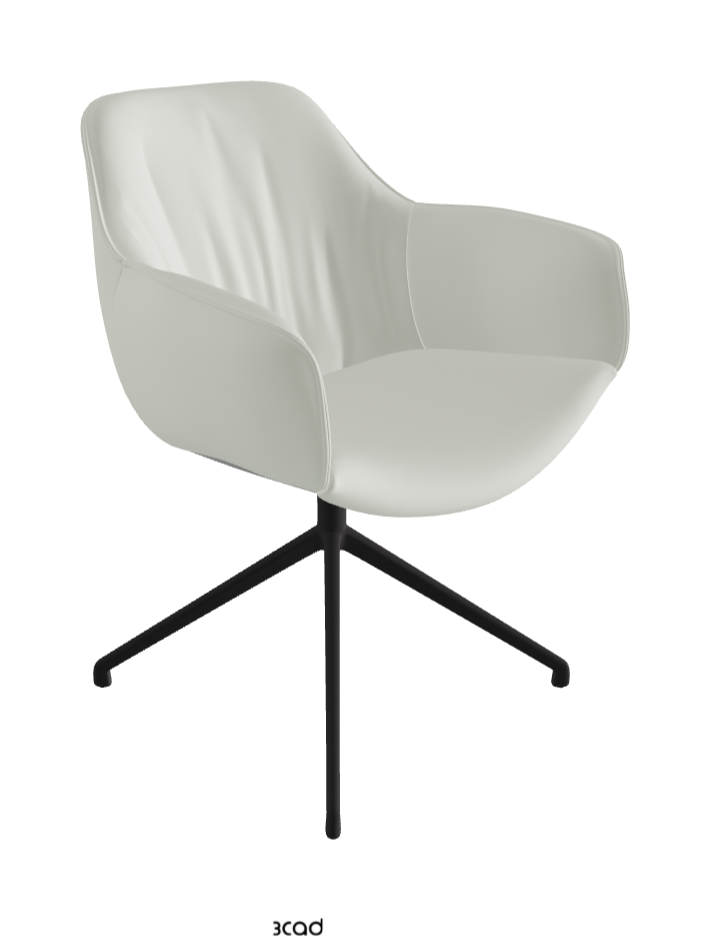 Scarlett Turn Swivel Dining Armchair_Black Embossed_Soft Leather_Artico