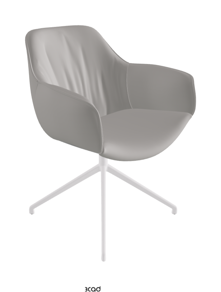 Scarlett Turn Swivel Dining Armchair_Pearl Embossed_Soft Leather_Nardo