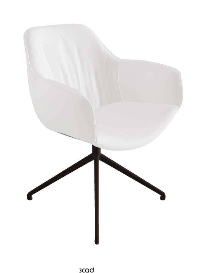 Scarlett Turn Swivel Dining Armchair_Bronze Embossed_Synthetic Leather_Bianco