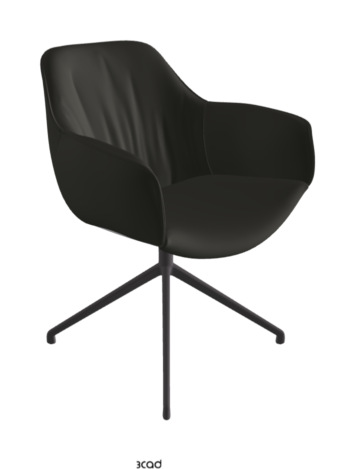 Scarlett Turn Swivel Dining Armchair_Graphite Embossed_Synthetic Leather_London