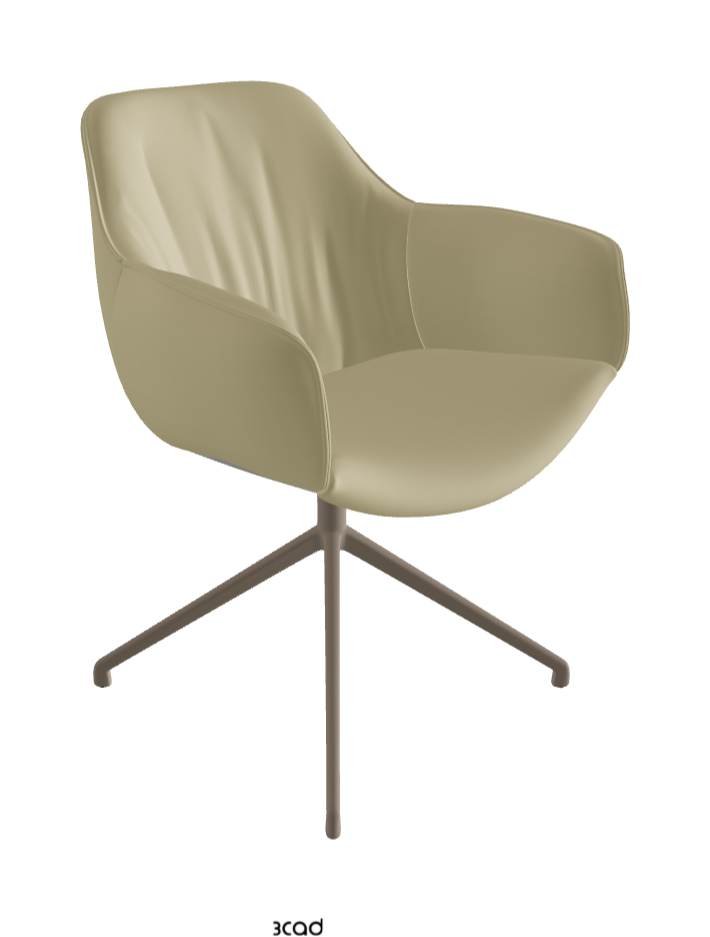 Scarlett Turn Swivel Dining Armchair_Titanium Embossed_Synthetic Leather_Canapa