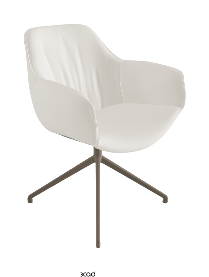Scarlett Turn Swivel Dining Armchair_Titanium Embossed_Synthetic Leather_Lino