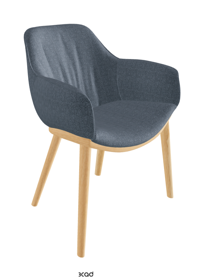 Scarlett Wood Dining Armchair_Natural Ashwood_Fabric_B245