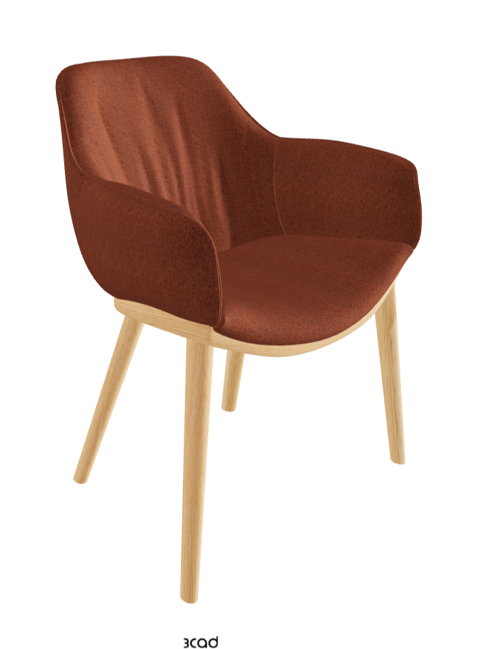 Scarlett Wood Dining Armchair_Natural Ashwood_Fabric_B248