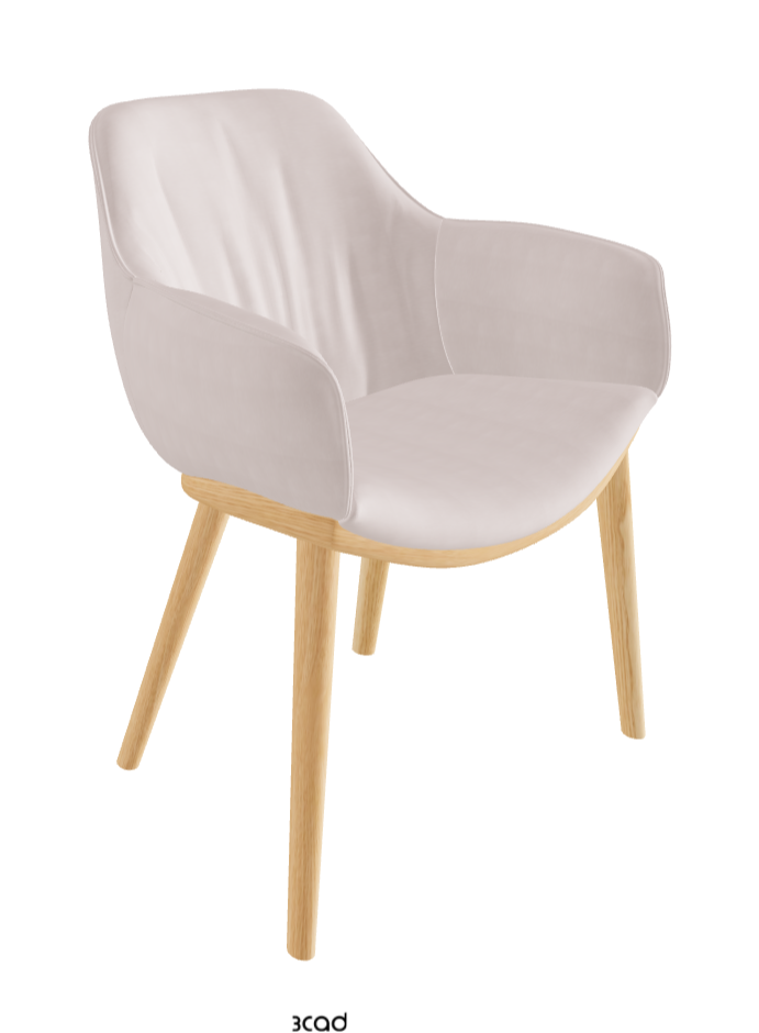 Scarlett Wood Dining Armchair_Natural Ashwood_Fabric_B923