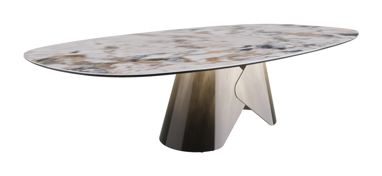 Cattelan Italia Scott Keramik Biscuit, Polygon & Boomerang Shaped Dining Table