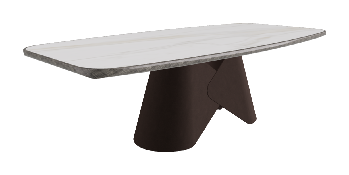 240x120x75h Barrel Shaped_Matt Golden Calacatta_Bronze Embossed_Brushed Grey