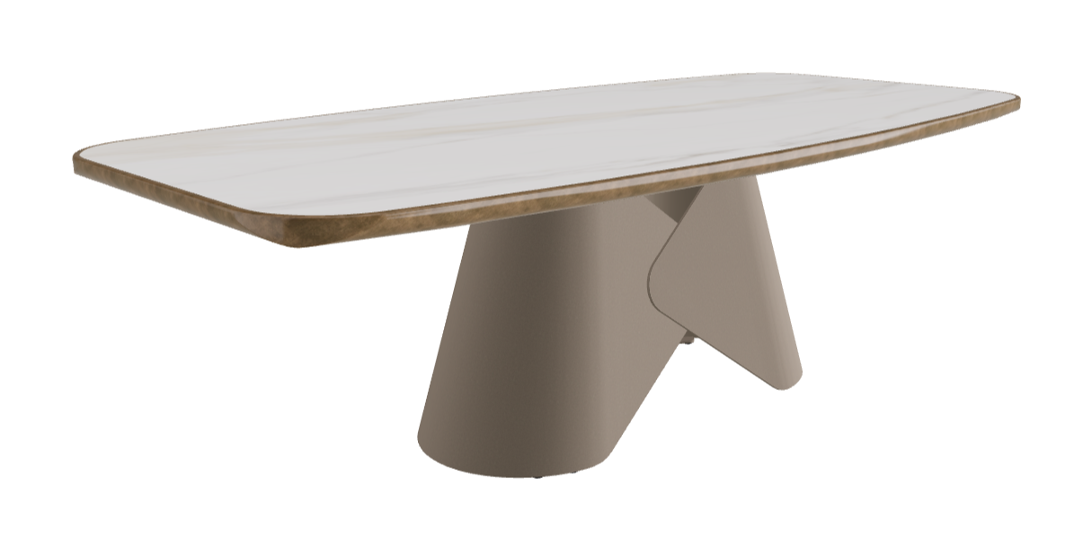 240x120x75h Barrel Shaped_Glossy Golden Calacatta_Titanium Embossed_Brushed Bronze
